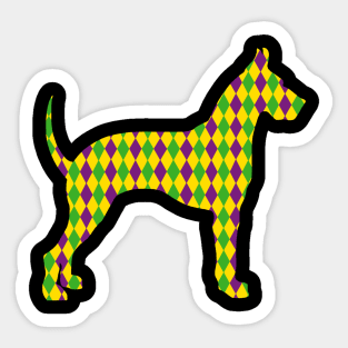 Harlequin Great Dane Silhouette Sticker